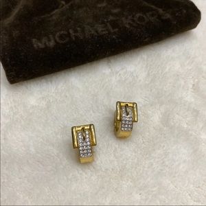 Michael Kors Metallic Buckle Hoop Earrings